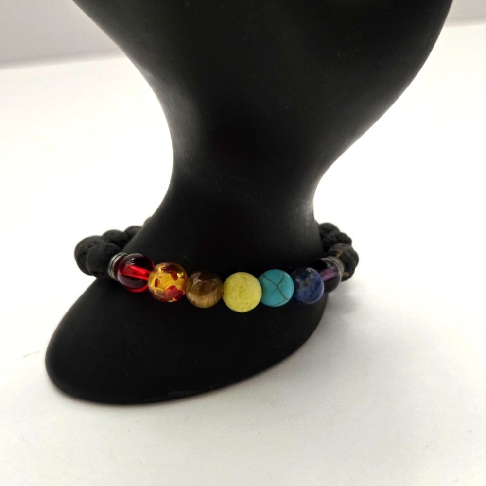Chakra Lava Rock Bracelet